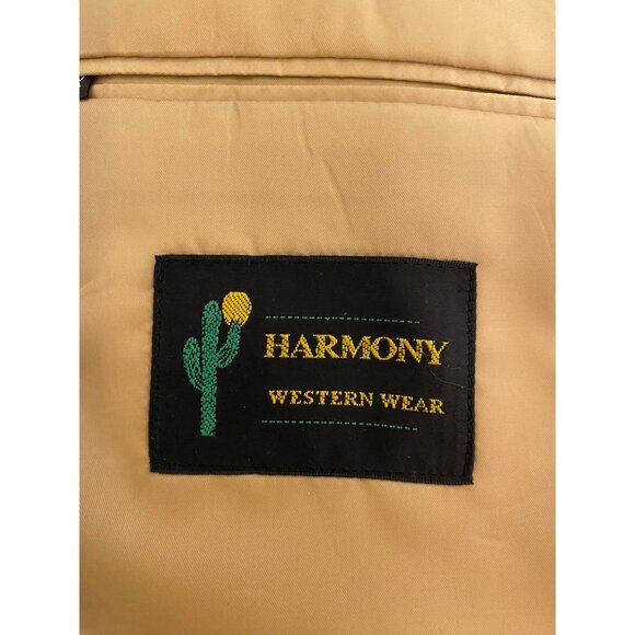 Harmony Western Wear Men’s Faux Suede Jacket Sports Coat Size 50R Beige Cowboy - Picture 4 of 5